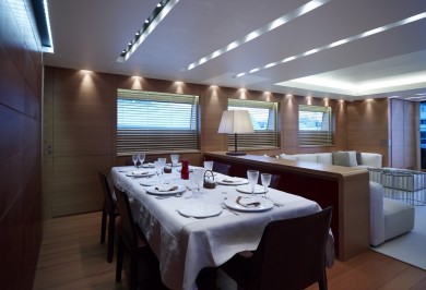 Charter Motor Yacht FELIGO V Salon Formal Dining Area