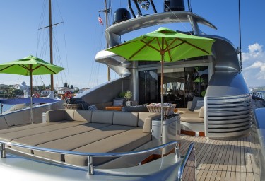 Luxury Charter Yacht MY TOY Aft Deck Sunbeds