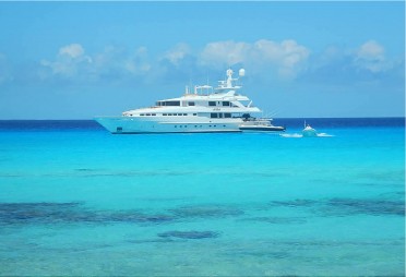 Charter Yacht AT LAST At Anchor in the Bahamas