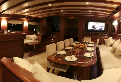 Gulet CANER IV Main Saloon With Seating and Dining