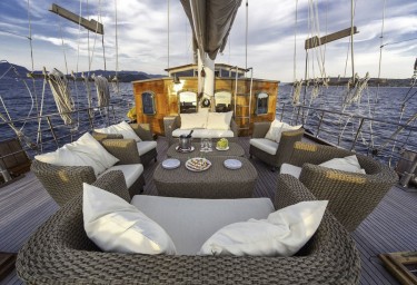 Luxury Charter Gulet LIBRA Lounging Space