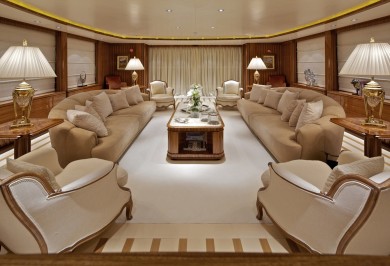Luxury Yacht MIA RAMA Main Salon Lounge Area