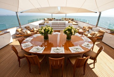 Luxury Expedition Yacht SURI Sun Deck Alfresco Dining