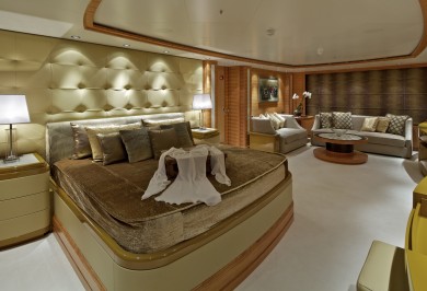 Luxury Charter Yacht MIA RAMA Master Stateroom w/ Private Lounge