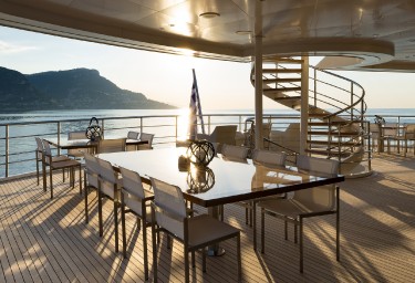 SERENITY Aft Deck Dining Area