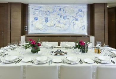 Luxury Yacht OURANOS Interior Dining