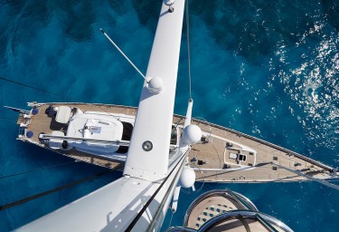 Sailing Yacht HYPERION Deck View from Mast