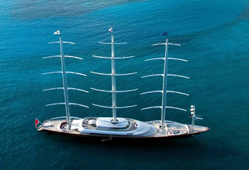 maltese falcon yacht dropping sails