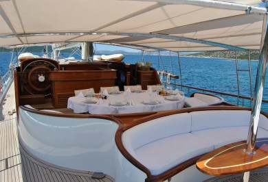 Luxury Charter Gulet CANER IV Aft Deck