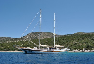 Luxury Charter Gulet CANER IV At Anchor