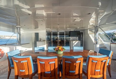 NEVER ENOUGH Aft Deck Dining