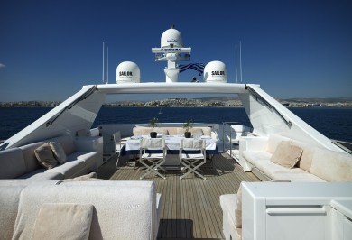 Luxury Charter Yacht FELIGO V Sundeck Relaxation Area