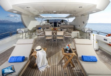 Luxury Motor Yacht RINI Flybridge Looking Forward