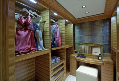 Charter Yacht MIA RAMA Master Stateroom Walk-in Closet