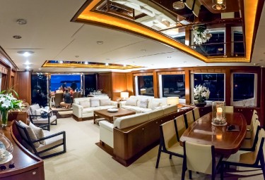 Charter Yacht MASTEKA 2 Salon at Night