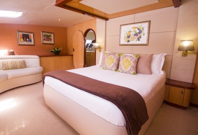 Charter Catamaran KINGS RANSOM Master Suite with Private Lounge Area