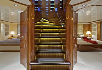 Charter Yacht MIA RAMA Staircase